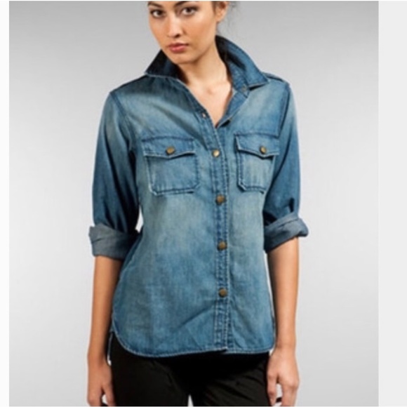 Current Elliot Sz 1 Denim Button Up Shirt - Picture 2 of 8